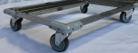 Crate transport trolley with 4 protective rubber edges