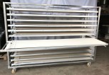 Puller wagon with 12 pullers for 220cm deep oven Partly NEW